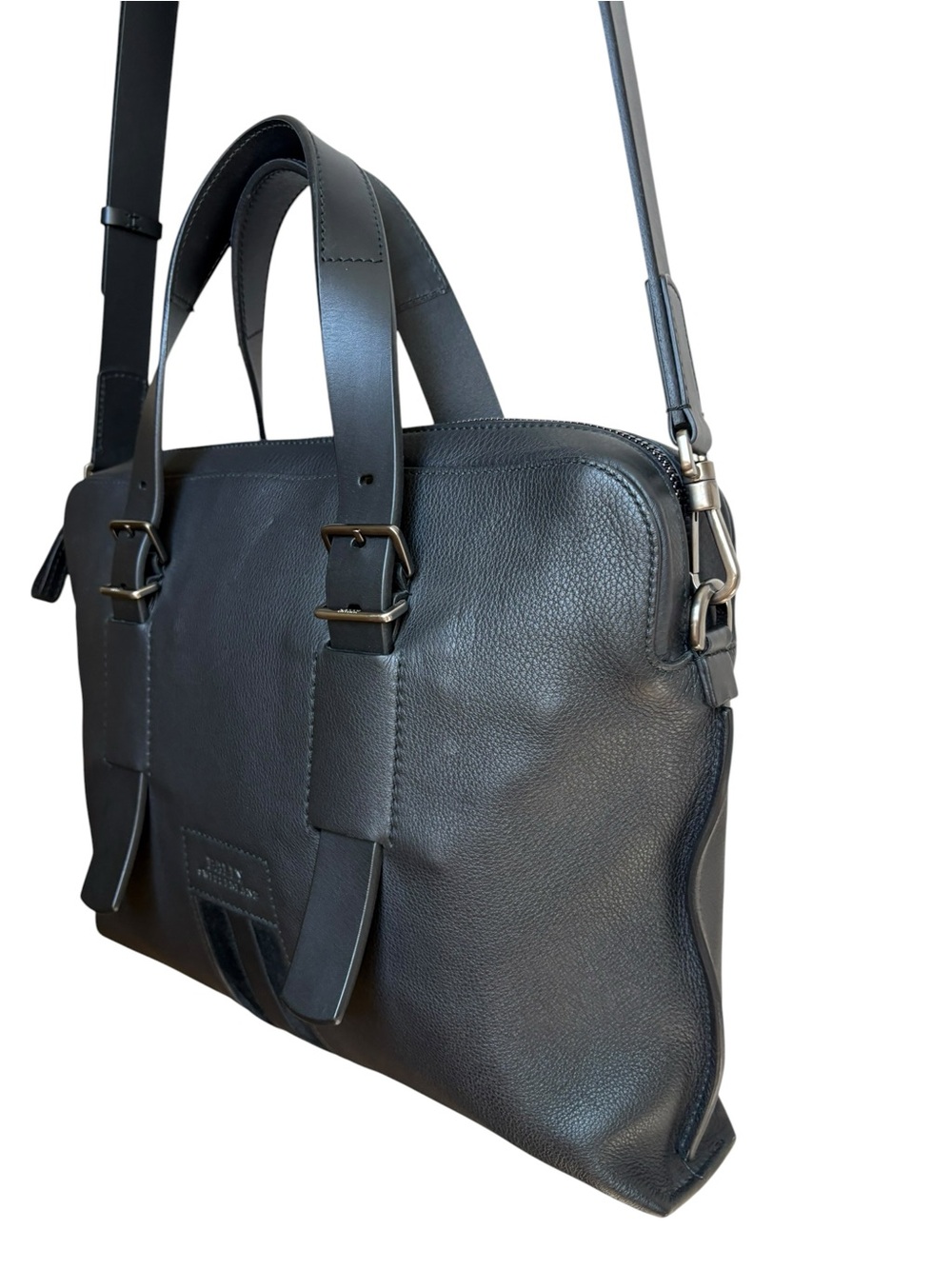 Bally Switzerland Black Leather Briefcase Messenger Bag Medium Detachable Strap - Picture 11 of 15